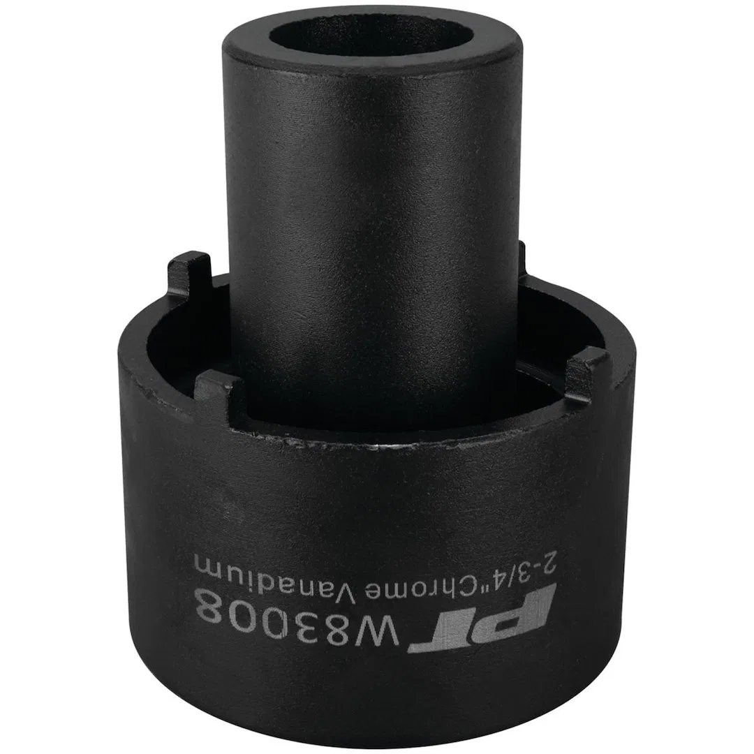 W83008 – PERFORM TOOL Spindle Nut Socket, 4 Lug 1/2 Inch Drive Black Chrome Moly Steel